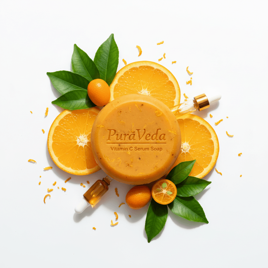 PurāVeda Vitamin C serum soap for skin brightening